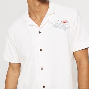 Scotch & Soda - Men's Off-White Terry Hawaiian shirt - XL